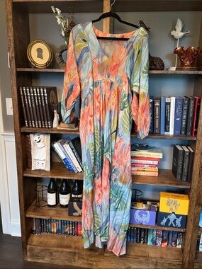 Maxi Dress - Multicolor Floral Print Maxi Dress